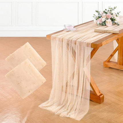 Pearl Tulle Table Runner