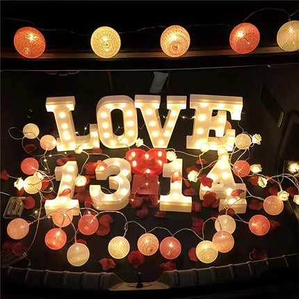 Halloween Cotton Garland Balls Lights String Christmas Outdoor Hanging Party Baby Kids Room Bed Fairy Lights Wedding Decorations