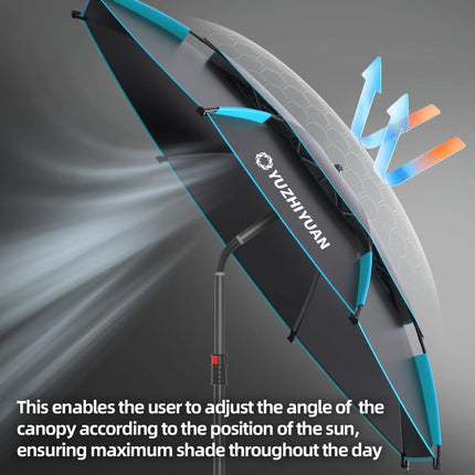 Fishing Umbrella: UV Protection, Waterproof, Wind-Resistant with Stable Stand - Foldable for Freshwater/Saltwater Fishing