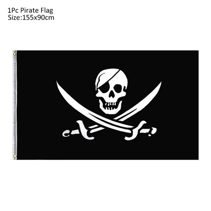Pirate Captain Cosplay Costume Props Set Kids Halloween Hat Hook Skeleton Eye Patch Pirate Party Halloween Decoration Supplies