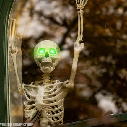 2 Pcs Halloween Led Glowing Eyes with Timer Light Up Skeleton Eyes Horror Diy Eyes for Masks Pumpkins Tombstones and Props