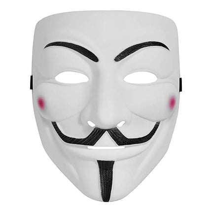 V Face for Mask Black White Vendetta Hackers Halloween Carnival Cosplay Party Adult Diy Anime Killer Anonymous Headwear Men