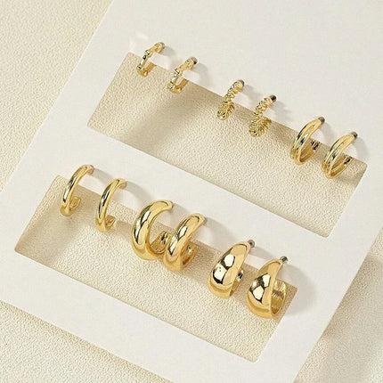 Crystal Hoop Earrings Set