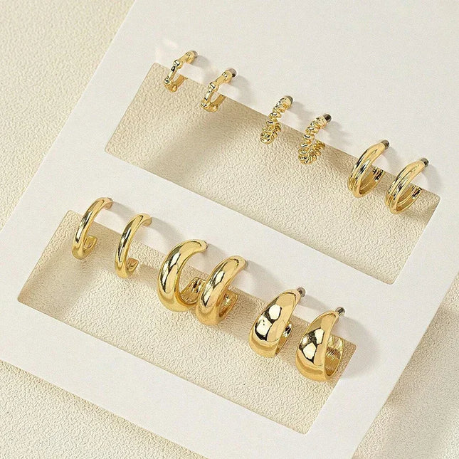 Crystal Hoop Earrings Set