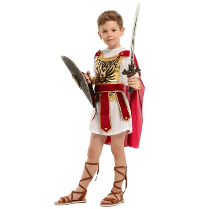Halloween cosplay children, boys and girls, Roman warrior costumes, ancient Roman Empire soldier cosplay costumes, party costume