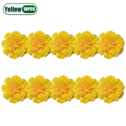 10-100PCS Artificial Marigold and Carnation Flowers for Halloween Day of The Dead Diwali Crafts and Festival Decorations