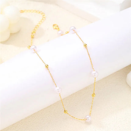 Minimalist Pearl Chain Necklace
