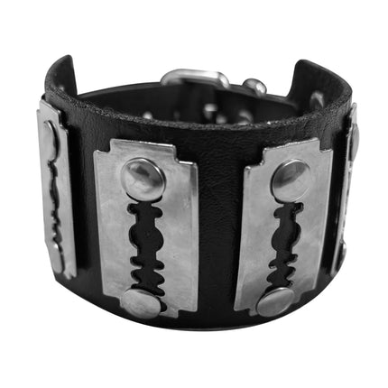 Halloween Punk Gothic Pu Leather Fashion Bracelet, Daily Holiday Party Costume Decoration, Hip-Hop Performance Handmade Outfit