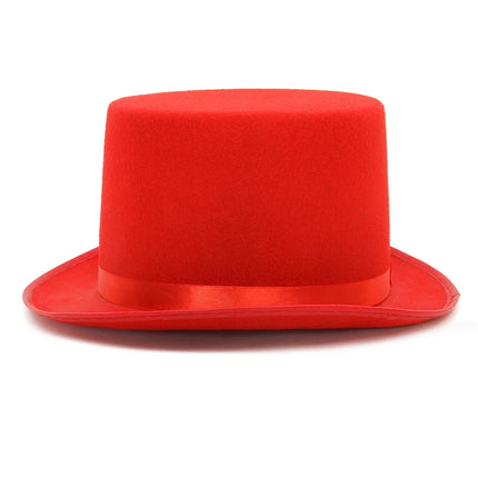 Gentleman Mad Hatter Hat Halloween Party Costume Felt Magician Hat Cap Cylinder Hat  for Women Men
