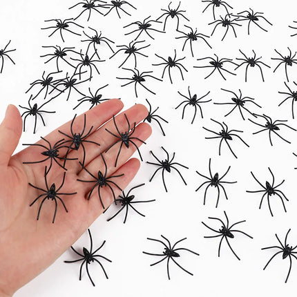 50/100Pcs Halloween Spider Scary Luminous Glow Spider for Halloween Party Home Indoor Outdoor Web Decoration Haunted House Props