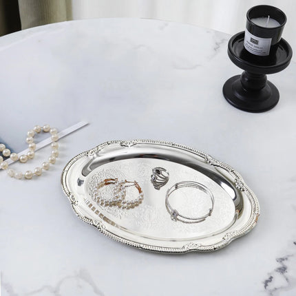 Vintage Embossed Silver Tray
