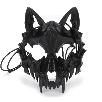 Halloween Mask Half-face Mask Cos Dragon God Fierce Tiger Night Fork Tengu Man Wolf Mask Performance Skull Masks