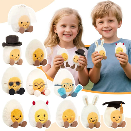 1PCS Lovely Soft Boiled Fashion Creative Pet Cat Toys And Lovely Smile Happy Doll Pet Supplies Home Decoration Holiday Kids Gift