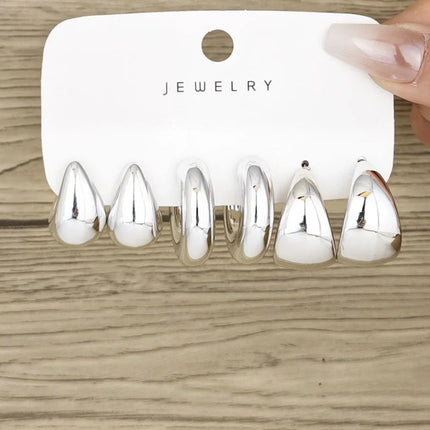 Crystal Hoop Earrings Set