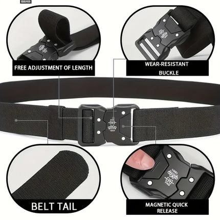 High quality tactical belt for men fashionable business trend outdoor sports canvas breathable and wear-resistant belt for men