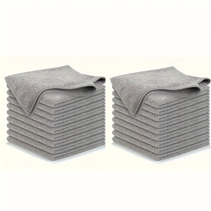 5/10/20pcs Kitchen Towel, Ultra-fine Fiber Light Gray Cleaning Cloth Set, Absorbent, Soft And Stain-removing Cloth