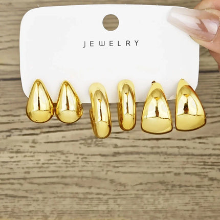 Crystal Hoop Earrings Set