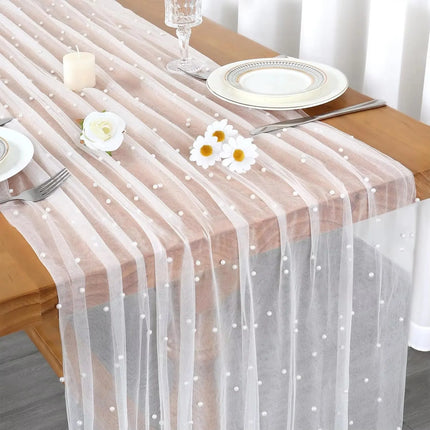 Pearl Tulle Table Runner