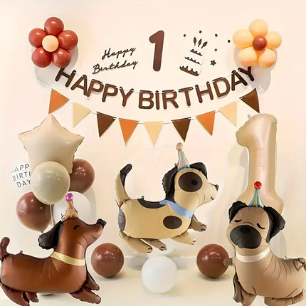 Foil Globos Happy Birthday Balloons Puppy Anime Husky Pug Dachshund Ballon Party Decorations Baby Shower Cute Pet Supplies Kids