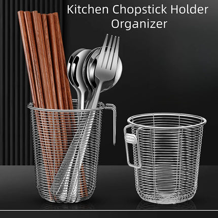 Kitchenism 304 Kitchen Chopstick Holder Organizer Hanging Wall Stainless Steel Tableware Drainer Fork Spoon Dishwasher Basket