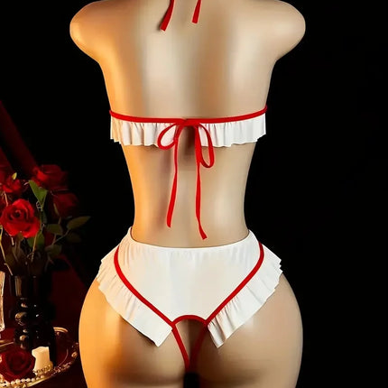 Sexy Nurse Halloween Costume for Women Adult Exotic Role Play Lingerie Set