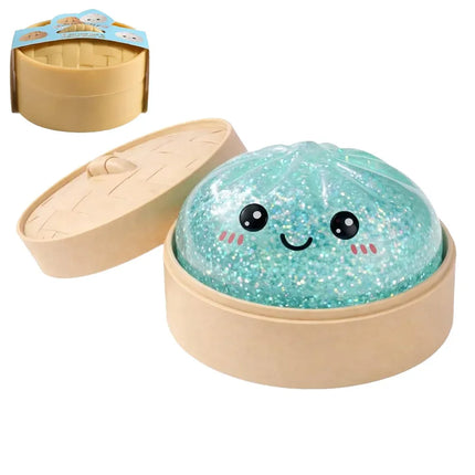 Halloween Ghost DumplingsToy Soft Slow Resilience Squishy Toy Fidget with Steamer Steamed Stuffed Bun Squishy Pinch Le
