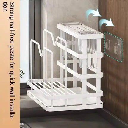 Kitchen Stand Home Utensil Multifunctional Knife Holder Pot Lid Storage Rack Cutlery Holder Counter Cutting Board Rack