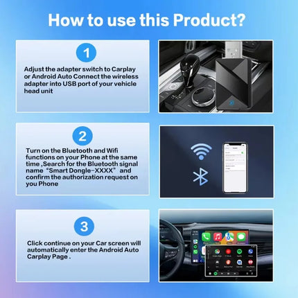 New Super Smart Mini Box Plug and Play Portable Wired to Wireless CarPlay Android Auto Adapter Car Intelligent System For Car