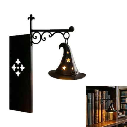 Halloween Retro Bookshelf Lighting Wall Mounted Reading Lamp Metal Gothic LED Night Light  for Studious Home Room Ornament