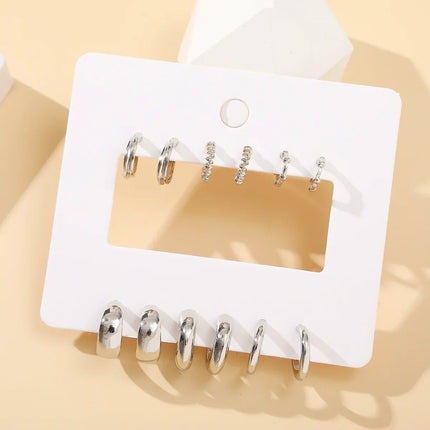 Crystal Hoop Earrings Set