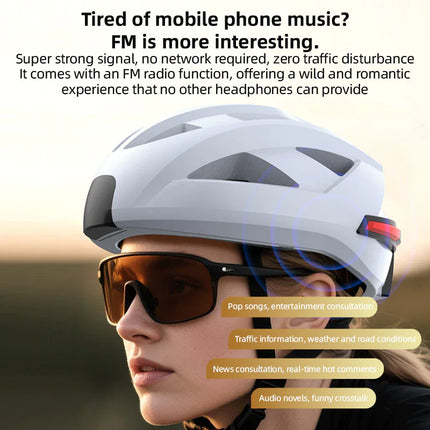 Bluetooth Smart Helmet Unisex Bluetooth Music Light Waterproof Breathable Cycling Safety Bike Helmet Safety Racing Helmets