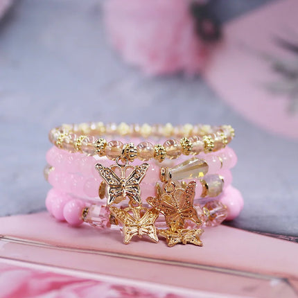 Butterfly Beaded Bracelet Set