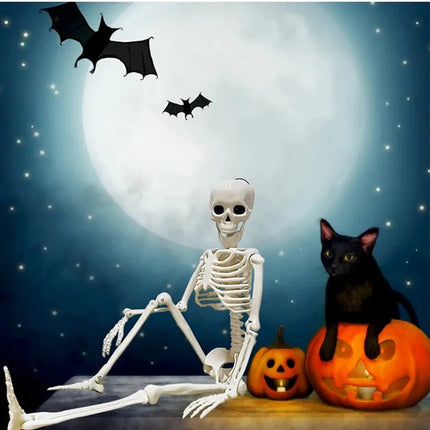 40cm Human Shape Bones Posable Skeleton,Haunted House Horror Props,Halloween Skull Skeleton Party Home Decorations DIY Supplies