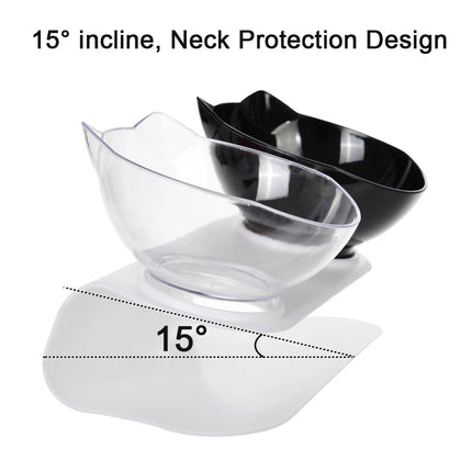 Cute Cat Ear Double Bowls for Cats Food and Water Raised Stand Kitten Feeding Bowl Cervical Protection Anti-Slip Pet Supplies