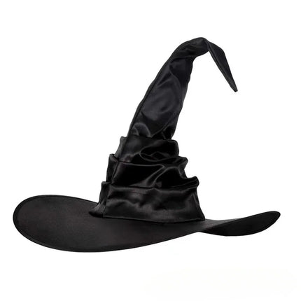 Halloween Witch Hat - Foldable Wizard Cosplay Headgear, Black Devil Cap for Adults Women Men, Party Costume & Decor