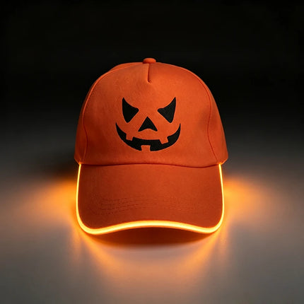 Halloween Adult Hat Led Optical Fibre Cap Baseball Cap NightClub Concert Masquerade Outdoor Fun Event Supplies Rap Summer Hat