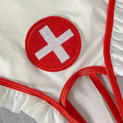 Sexy Nurse Halloween Costume for Women Adult Exotic Role Play Lingerie Set