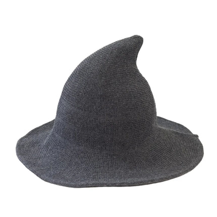 Halloween Witch Hat Long Point Hat Knitted Cap for Women Halloween Party Hat Magical Hat Festival Party Cosplay Decoration