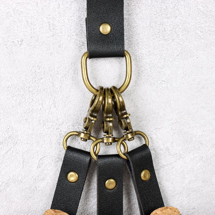Medieval Cosplay Accessory、Halloween Magic Potion Pendant、PU Leather Cork Bottle Charm、Gothic Potion Vial、Themed Party Halloween