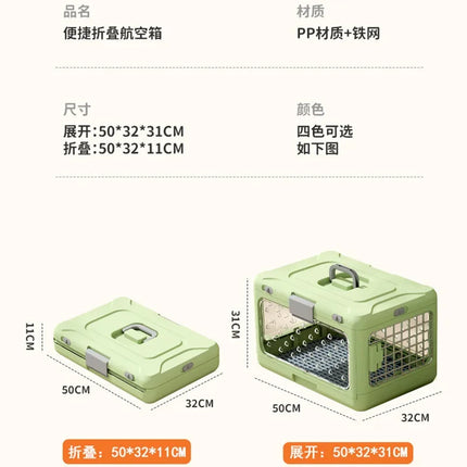 Pet Supplies Portable Pet Air Bag Folding Dog Suitcase Out Car Carrying Large Capacity Cat Checked Transparent Box