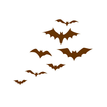 Halloween Car Rearview Mirror Vinyl Sticker Spooky Ghost Decals 7 Mini Bats Sticker Car Accessories Decorative Halloween Gift