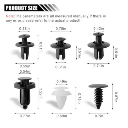 100PCS Plastic Car Body Trim Clips Universal Car Bumper Clips Rivets Fasteners Push Retainer Kit Auto Push Pin Rivets Set with