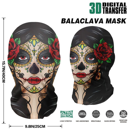 Skeleton Full Face Fashion Headwear Mask Motorcycle Perspective Net Balaclava Bike Outdoor Wearing Halloween, Christmas Mask