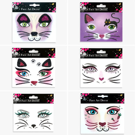 Halloween Carnival Party Face Stickers Animal Face Stickers Valentine's Day Face Stickers Makeup Stickers Children's Stickers
