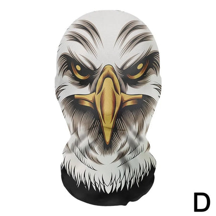 3D printed mask for role-playing full face covering elastic mesh printed mask fashionable Halloween makeup dance party headwear