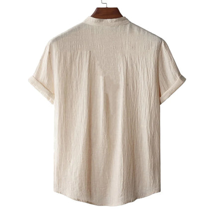 Men's Linen Henley T-Shirt