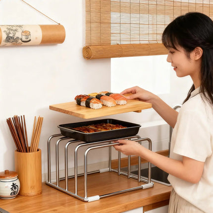 Kitchen Hanging Organizer Rack Chopping Board Stand Cupboard Towel Rags Hanger Cutting Board Pot Cover Holder Storage Shelf