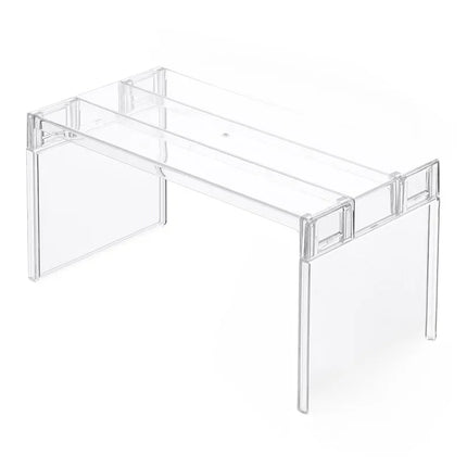 [Kitchen Storage] Clear Expandable Cabinet Organizer, Spice & Dish Divider, Multi-Scene Use For Kitchen & Bathroom