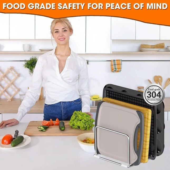 Kitchen Hanging Organizer Rack Chopping Board Stand Cupboard Towel Rags Hanger Cutting Board Pot Cover Holder Storage Shelf