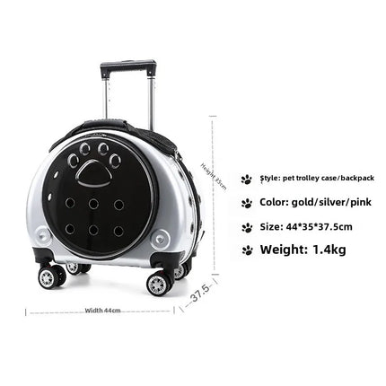 Small Pet Trolley Clear Shoulder Cat Bag Pack Breathable Crate for Journey Outside Portable Pet Products Supplies Carriers